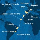 Italy, Spain, Portugal, Canary Islands, Cape Verde, Brazil