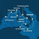 Malta, Tunisia, Italy, Corsica (France), France, Spain