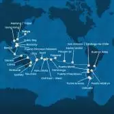 Japan, Taiwan, China, Philippines, Australia, Hawaii, Fiji, Tonga, Polynesia, Chile, Argentina