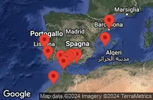 EXPLORA II - útvonalterv 20 éjszaka indulás Barcelona kelt 06/10/2024 - Spagna, Gibilterra, Portogallo, Marocco