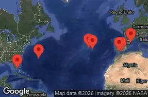 EXPLORA II - útvonalterv 17 éjszaka indulás Miami kelt 09/04/2026 - Stati Uniti, Bermuda, Portogallo, Spagna