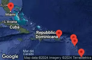 EXPLORA I - útvonalterv 7 éjszaka indulás Bridgetown kelt 10/12/2024 - Barbados, Guadalupa, Antigua e Barbuda, Porto Rico, Stati Uniti