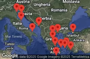 EXPLORA I - útvonalterv 17 éjszaka indulás Fusina (Venice) kelt 15/05/2025 - Italia, Croazia, Montenegro, Grecia, Turchia