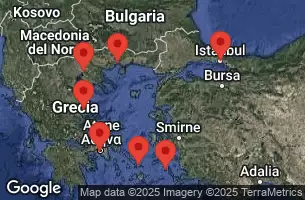 EXPLORA I - útvonalterv 8 éjszaka indulás Piraeus (Athens) kelt 19/07/2025 - Grecia, Turchia