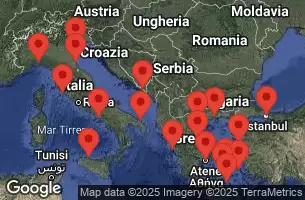 EXPLORA I - útvonalterv 22 éjszaka indulás Fusina (Venice) kelt 12/07/2025 - Italia, Croazia, Grecia, Turchia