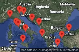 EXPLORA I - útvonalterv 15 éjszaka indulás Istanbul kelt 26/07/2025 - Turchia, Grecia, Italia, Montenegro, Croazia