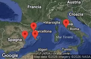 EXPLORA I - útvonalterv 5 éjszaka indulás Civitavecchia (Rome) kelt 29/03/2026 - Italia, Spagna, Porto Rico