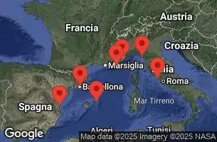 EXPLORA I - útvonalterv 8 éjszaka indulás Rome (Civitavecchia) kelt 05/10/2026 - Italia, Monaco, Francia, Spagna, Stati Uniti