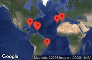 EXPLORA I - útvonalterv 17 éjszaka indulás Barcelona kelt 01/11/2026 - Spagna, Portogallo, Antigua e Barbuda, Anguilla, Porto Rico, Stati Uniti, Turchia