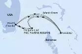 Miami,Ocean Cay,Ocean Cay,Nassau,Miami,Nassau,Ocean Cay,Miami