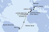 Barcelona,Gibraltar,Casablanca,Las Palmas de G.Canaria,Maceio