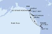Seattle,Ketchikan,Icy Strait Hoonah,Tracy Arm,Juneau,Victoria,Seattle