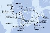 Copenhagen,Warnemunde,Gdynia,Klaipeda,Riga,Stockholm,Copenhagen,Warnemunde,Sandnes,Bergen,Kristiansand,Oslo,Copenhagen