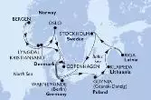 Copenhagen,Warnemunde,Gdynia,Klaipeda,Riga,Stockholm,Copenhagen,Warnemunde,Kristiansand,Bergen,Lyngdal,Oslo,Copenhagen
