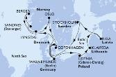 Copenhagen,Warnemunde,Sandnes,Bergen,Lyngdal,Oslo,Copenhagen,Warnemunde,Gdynia,Klaipeda,Riga,Stockholm,Copenhagen
