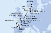 Southampton,Gijon,La Rochelle,Bilbao,Cherbourg,Southampton,Oslo,Fredericia,Copenhagen,Zeebrugge,Southampton