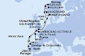 Southampton,Brest,Lisbon,Vigo,Cherbourg,Southampton,Haugesund,Alesund,Skjolden,Kristiansand,Southampton