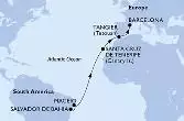 Salvador,Maceio,Santa Cruz de Tenerife,Tangier,Barcelona
