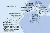 Marseille,Genoa,Naples,Messina,Valletta,Barcelona,Palma de Mallorca,Alicante,Malaga,Las Palmas de G.Canaria,St John s,Kingstown,Bridgetown,Fort de France,Pointe-a-Pitre