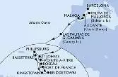 Barcelona,Palma de Mallorca,Alicante,Malaga,Las Palmas de G.Canaria,St John s,Kingstown,Bridgetown,Fort de France,Pointe-a-Pitre,St John s,Philipsburg,Basseterre,Roseau,Fort de France