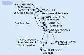 Fort de France,Pointe-a-Pitre,Roseau,Philipsburg,St John s,Basseterre,Fort de France,Pointe-a-Pitre,Roseau,Bridgetown,Kingstown,Saint George,Fort de France