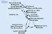 Bridgetown,Kingstown,Saint George,Fort de France,Pointe-a-Pitre,Philipsburg,St John s,Basseterre,Roseau,Fort de France,Pointe-a-Pitre,Bridgetown