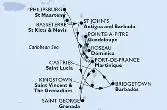 Fort de France,Pointe-a-Pitre,Kingstown,Bridgetown,Castries,Saint George,Fort de France,Pointe-a-Pitre,Roseau,Philipsburg,Basseterre,St John s,Fort de France