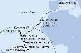 Barbados,Grenada,Saint Vincent and the Grenadines,Martinique,Guadeloupe,Netherlands Antilles,Saint Kitts and Nevis,Antigua and Barbuda,Spain