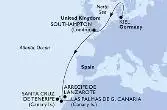 Kiel,Southampton,Las Palmas de G.Canaria,Santa Cruz de Tenerife,Arrecife de Lanzarote