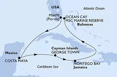 United States, Mexico, Cayman Islands, Jamaica, Bahamas