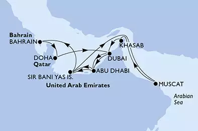 United Arab Emirates, Oman, Bahrain, Qatar