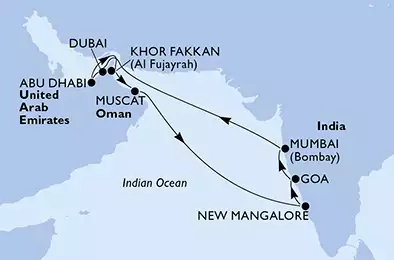 United Arab Emirates, Oman, India