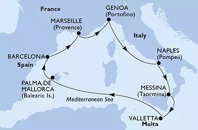 France, Italy, Malta, Spain