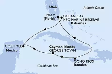 United States, Bahamas, Mexico, Cayman Islands, Jamaica