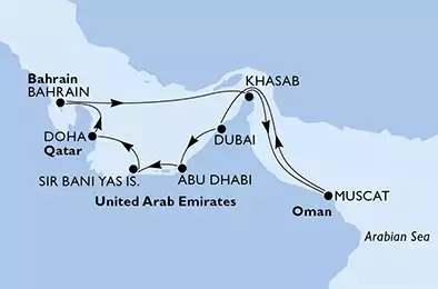 United Arab Emirates, Qatar, Bahrain, Oman