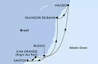 Salvador,Maceio,Buzios,Santos,Ilha Grande,Salvador