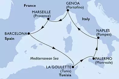 Spain,Tunisia,Italy,France