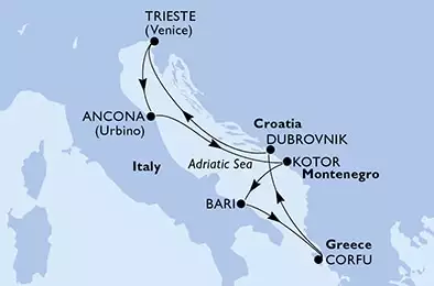 Italy,Montenegro,Greece,Croatia