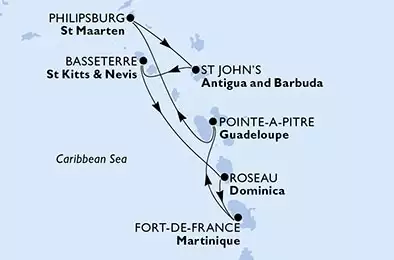 Martinique,Guadeloupe,Netherlands Antilles,Antigua and Barbuda,Saint Kitts and Nevis,Dominica