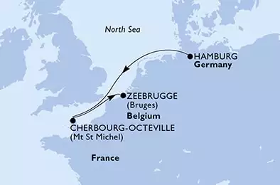 Hamburg,Cherbourg,Zeebrugge