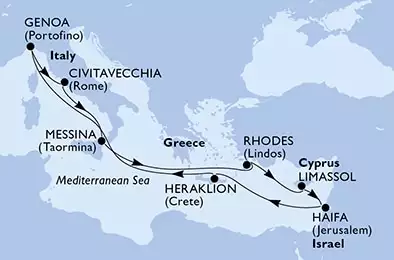 Limassol,Haifa,Heraklion,Genoa,Civitavecchia,Messina,Rhodes,Limassol