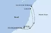 Rio de Janeiro,Buzios,Salvador,Ilheus,Rio de Janeiro