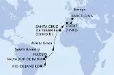 Rio de Janeiro,Salvador,Maceio,Santa Cruz de Tenerife,Cadiz,Barcelona