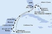 Miami,Isla de Roatan,Belize City,Costa Maya,Cozumel,Miami,Ocean Cay,Nassau,Miami