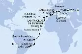 Santos,Rio de Janeiro,Rio de Janeiro,Maceio,Santa Cruz de Tenerife,Funchal,Malaga,Barcelona,Ajaccio,Civitavecchia