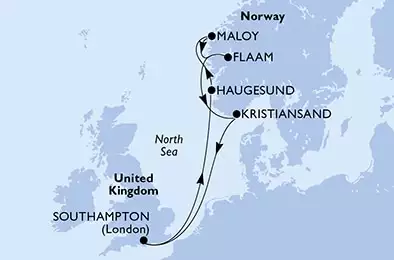Southampton,Haugesund,Maloy,Flaam,Kristiansand,Southampton