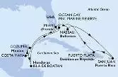 Miami,Costa Maya,Cozumel,Isla de Roatan,Ocean Cay,Miami,Ocean Cay,Nassau,San Juan,Puerto Plata,Miami