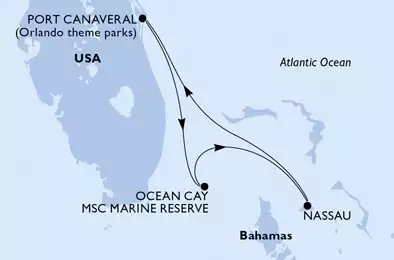 Port Canaveral,Ocean Cay,Nassau,Port Canaveral