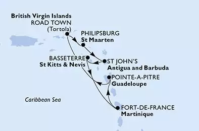 Fort de France,Pointe-a-Pitre,Road Town,Philipsburg,St John s,Basseterre,Fort de France