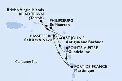 Fort de France,Pointe-a-Pitre,Philipsburg,Road Town,St John s,Basseterre,Fort de France